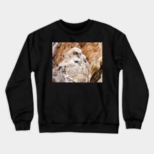 Four Young Great Horned Owls in a Nest Crewneck Sweatshirt